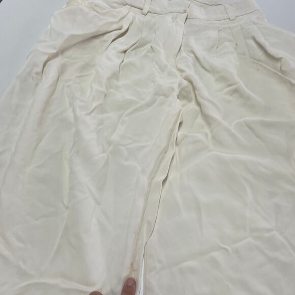 Co Pants Womens 8 White Draped Pocket Trousers High Rise Pleated - Picture 11 of 13